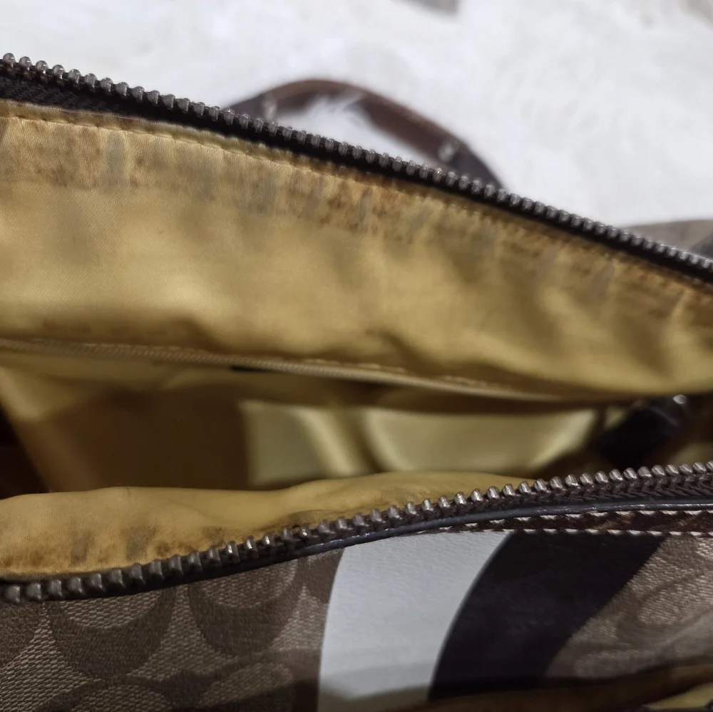 🤎▪️Coach ▪️ Heritage Stripe Signature Satchel (model F14478)  [2010 Year]